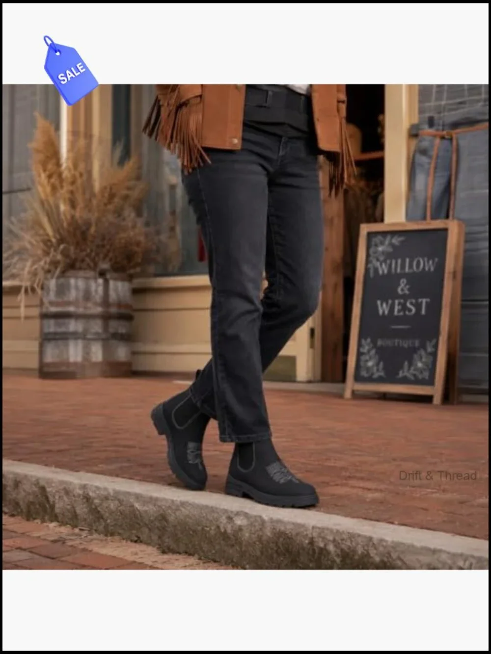 Women's Western Chelsea Hiking Boots Waterproof Lightweight Ankle